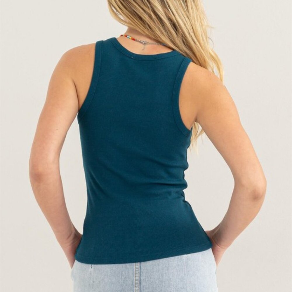 HYFVE Double Zero Ribbed Round Neck Tank Top in Black - Picture 7 of 9